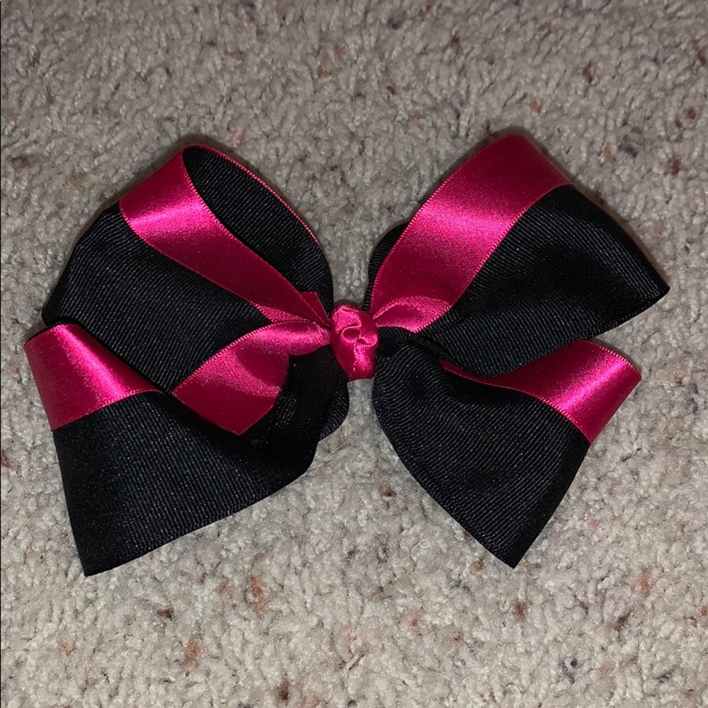 Pink and Black Snap Bow